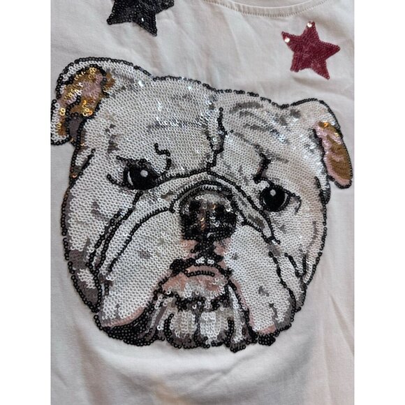 Sparkle City Bulldog Sequined Shirt UGA Bulldogs Women’s Small Patriotic - Picture 3 of 8
